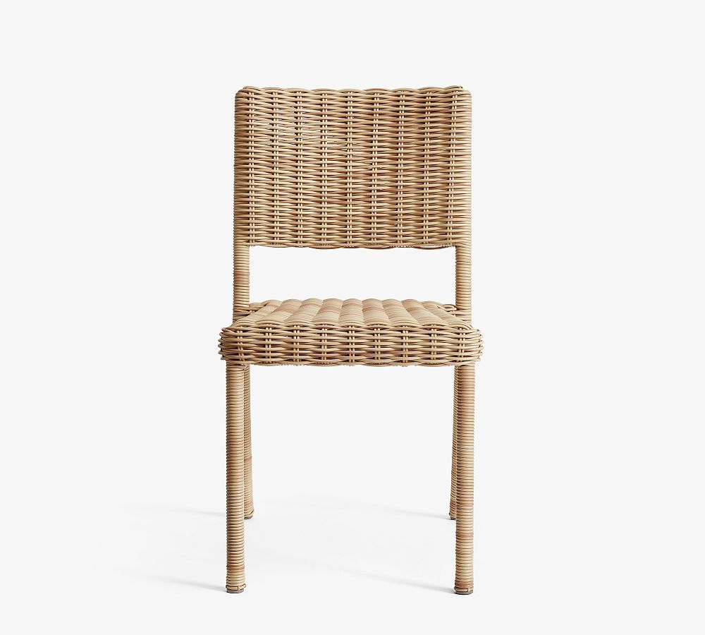 Huntington Wicker Stacking Outdoor Dining Chair Pottery Barn