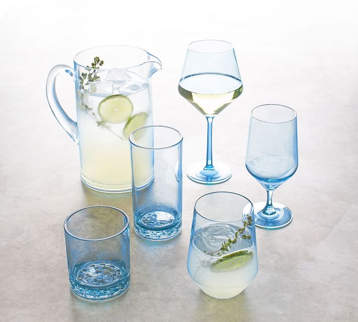 blue paisley {acrylic} wine glass