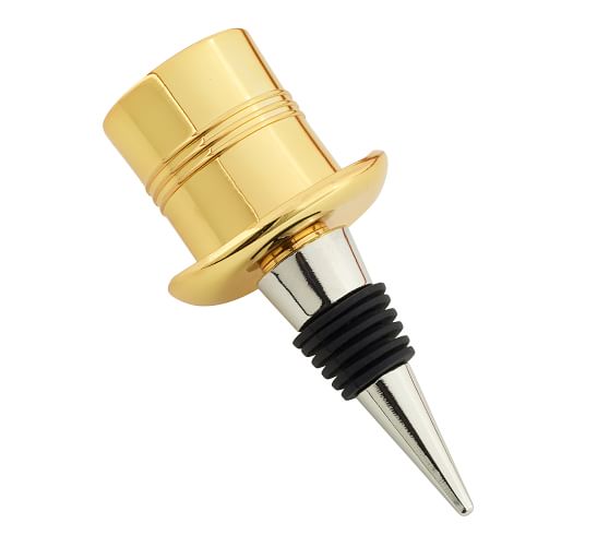 The Emily & Meritt Gold Top Hat Wine Stopper Wine Accessories