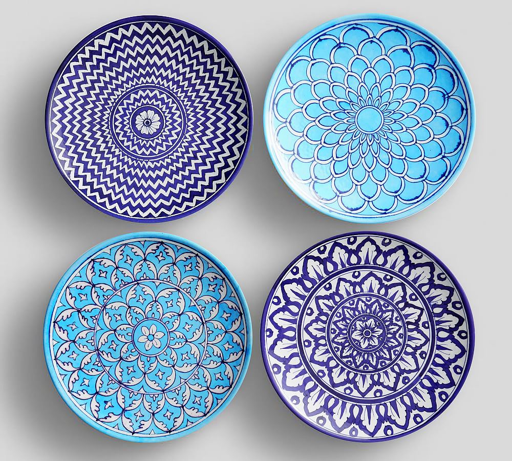 Hampton Melamine Dinner Plate, Set of 4 Assorted Pottery Barn