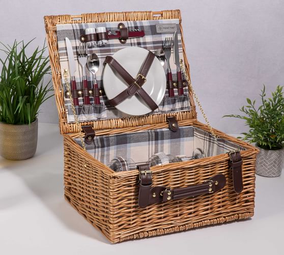 Bedford Woven Picnic Basket Set for 2 Pottery Barn