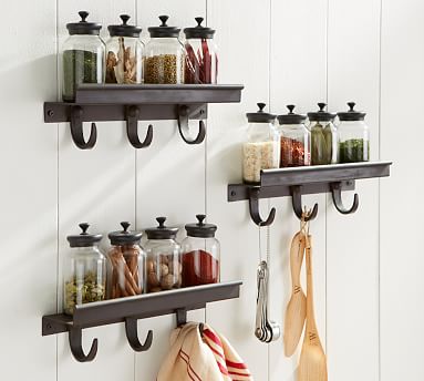 Modular Spice Shelf with Hooks Kitchen Accessories Pottery Barn