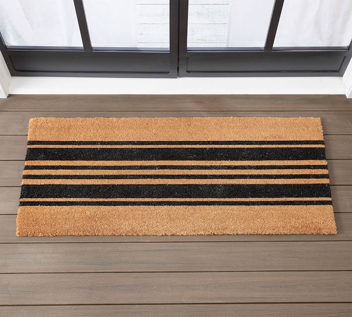 Molded Large Double Striped Coir Door Mat