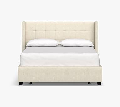 Elliot Upholstered Tufted Shelter Platform Footboard Storage Bed ...