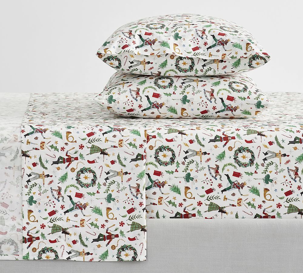 Nutcracker Organic Percale Sheet Set Pottery Barn