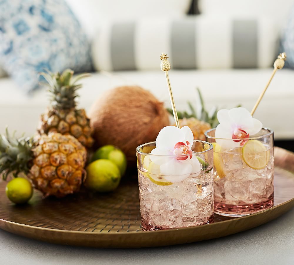 Happy Hour Acrylic Cocktail Glasses Blush Pottery Barn