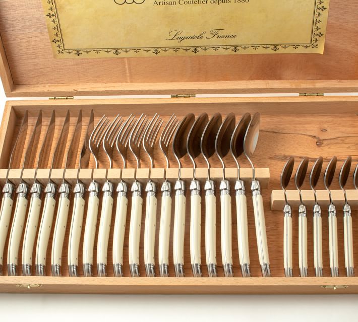 Laguiole Flatware Set - Linen - 24 Piece – BROOK FARM GENERAL STORE