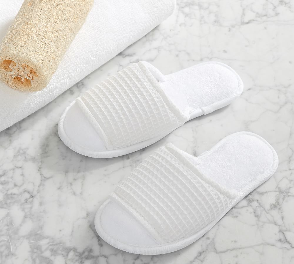 Waffle Weave Resort Slippers Pottery Barn