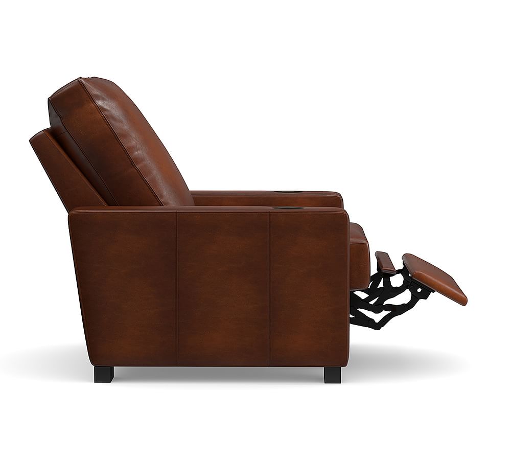 Turner Square Leather Home Theater Chairs Row of 3 Pottery Barn