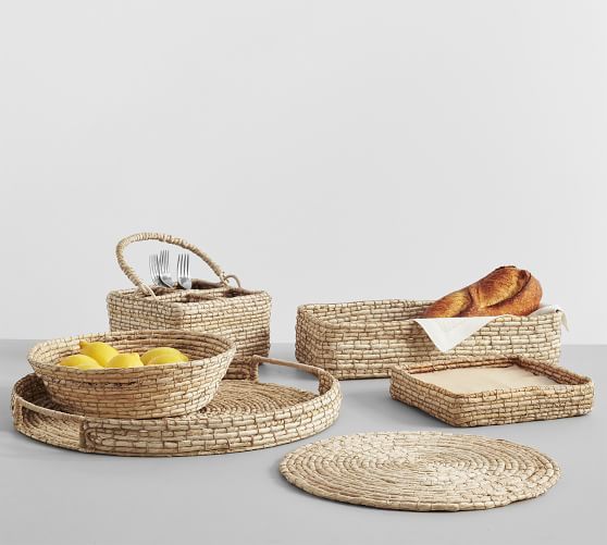 Wynne Coil Handwoven Abaca Flatware Caddy Pottery Barn