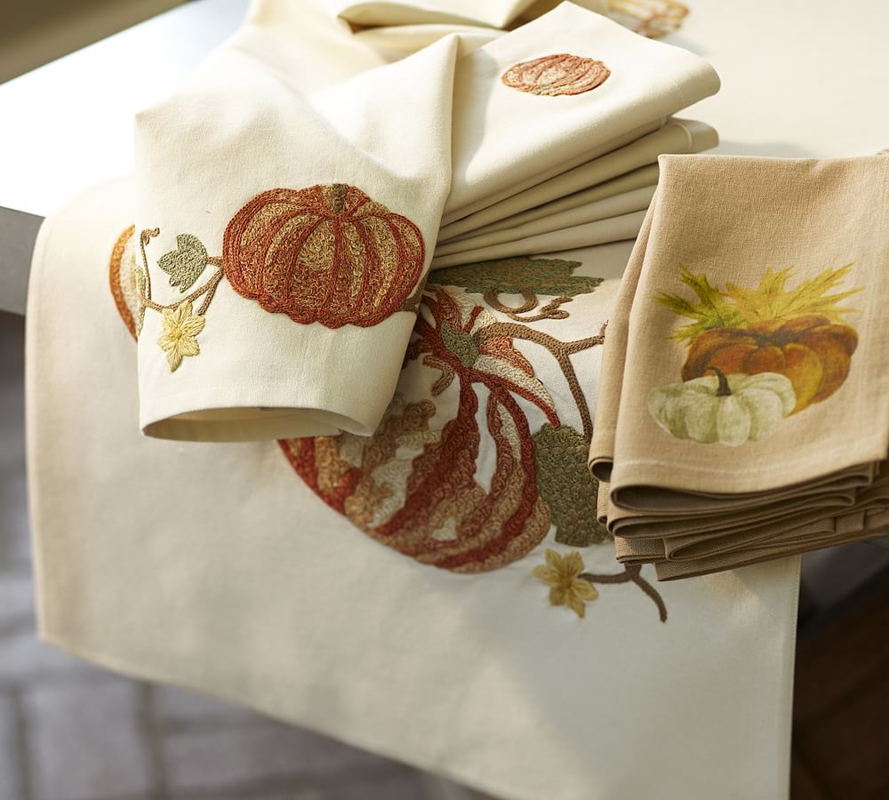 Pumpkin Embroidered Table Runner Pottery Barn