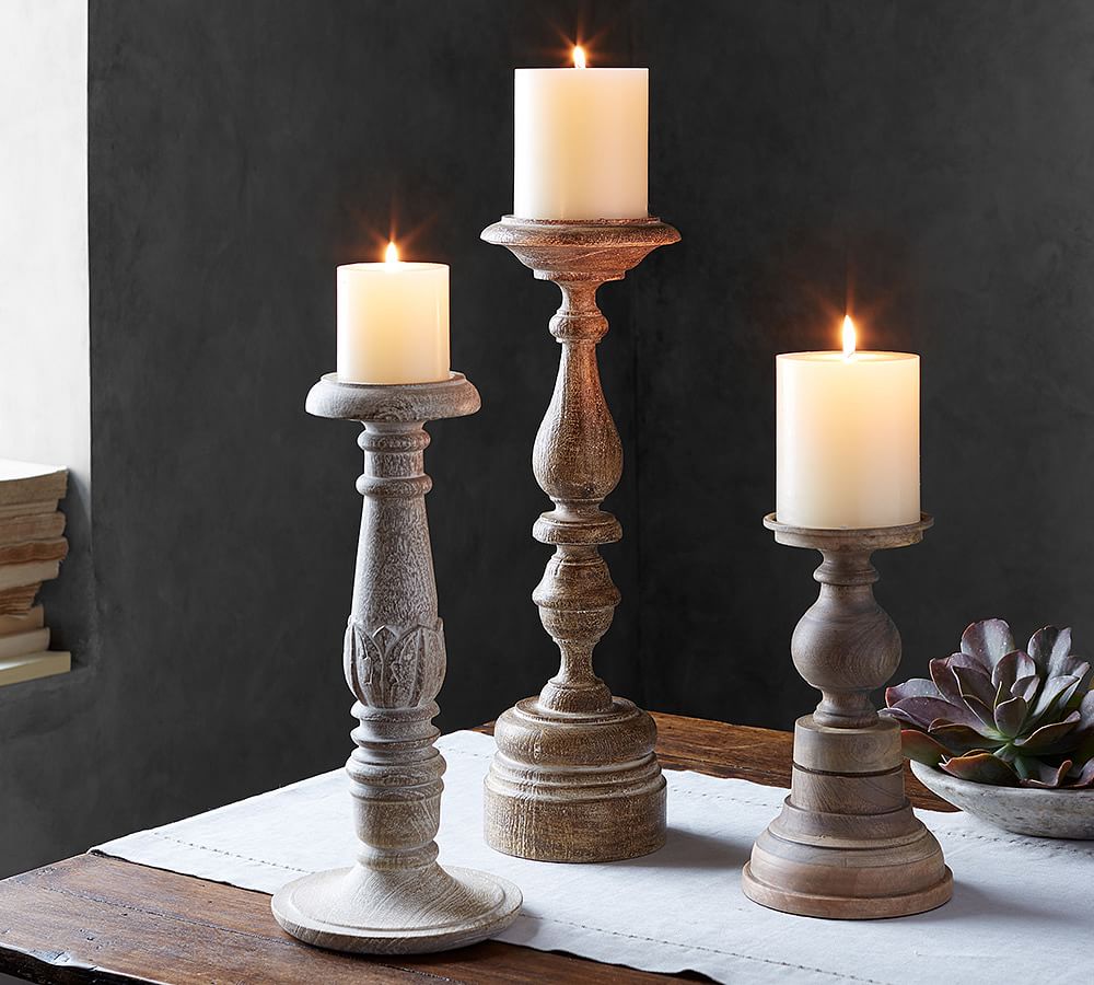 Carved Pillar Holder | Candle Holder | Pottery Barn