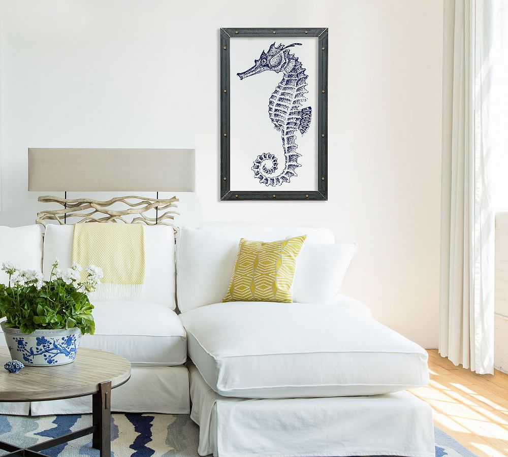 Seahorse Framed Acrylic Print Coastal Wall Art Pottery Barn