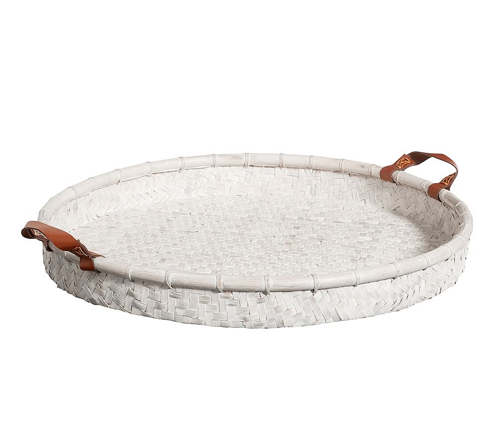 Whitewash Woven Tray | Pottery Barn