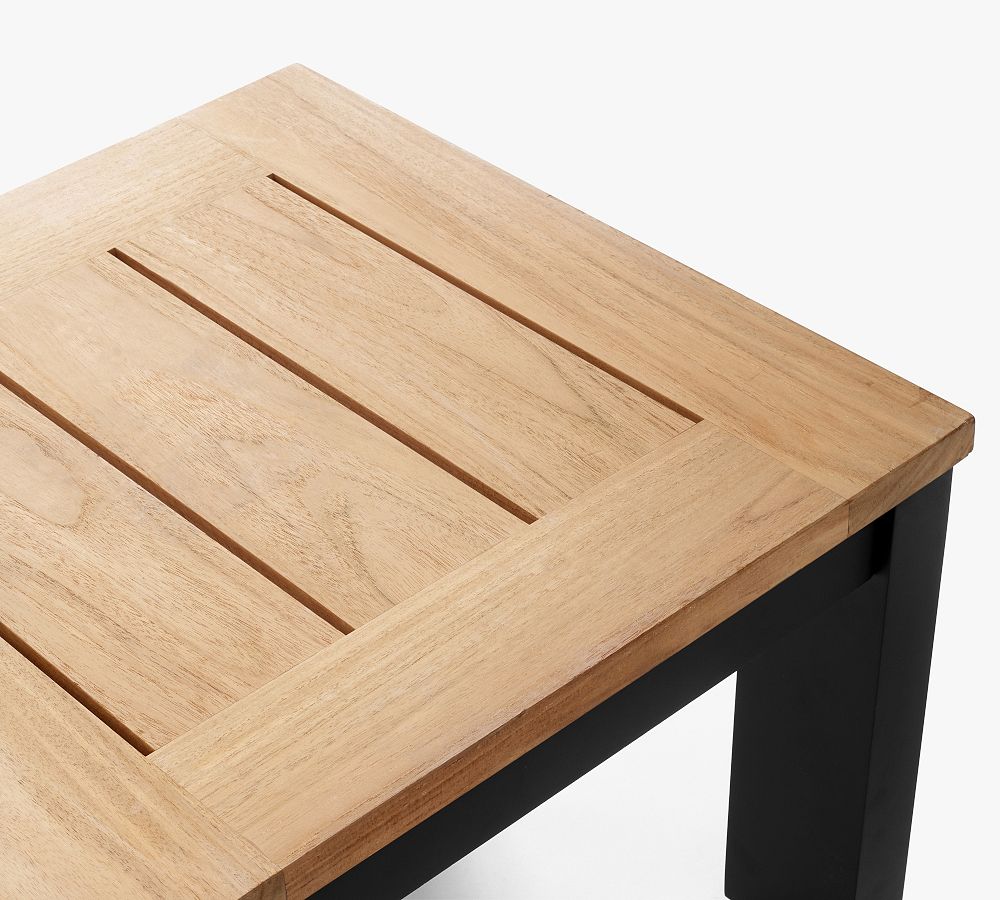 Malibu Metal & Teak Outdoor Bunching Table Pottery Barn