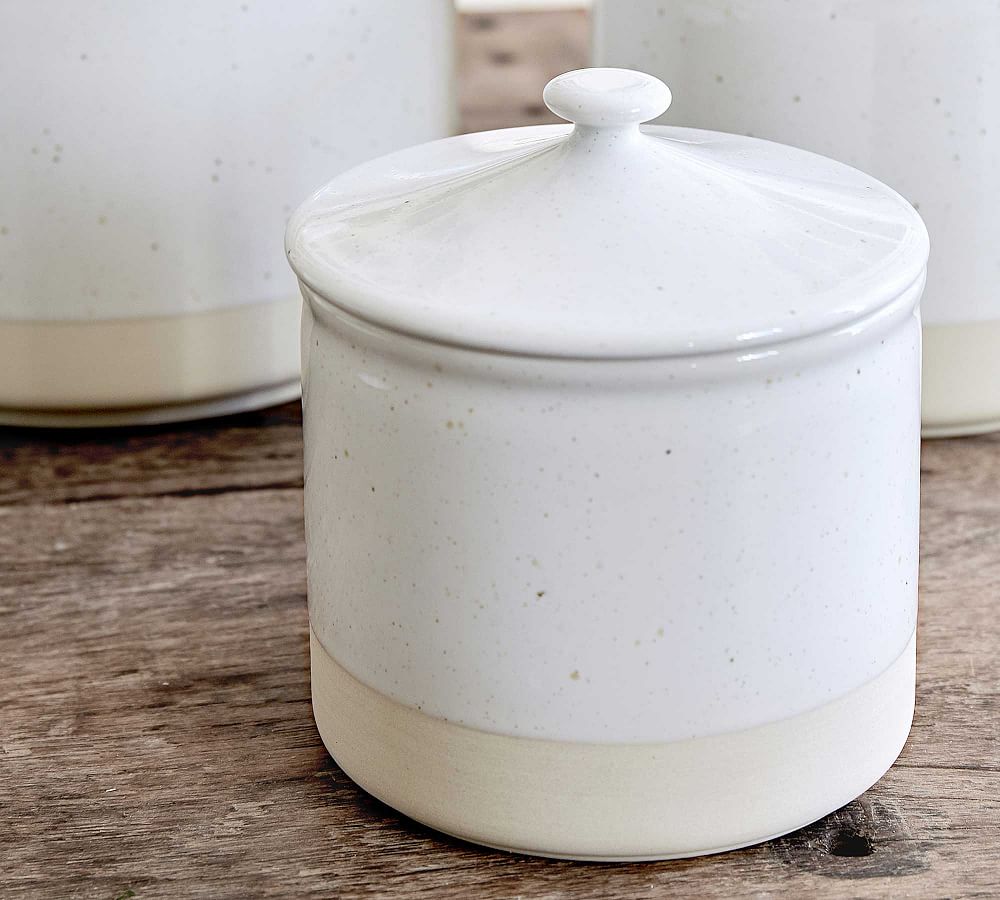 Kitchen Canisters Set by Saratoga Home - Farmhouse Sugar Containers, White