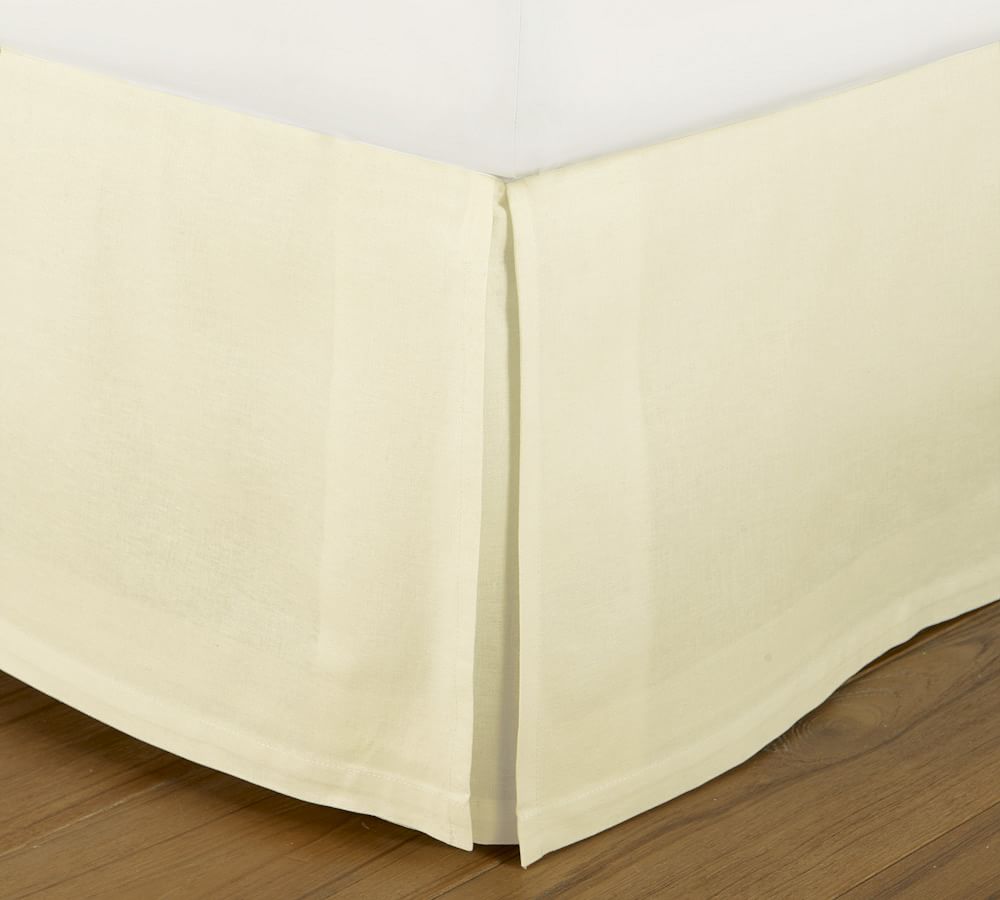 Essential Linen Cotton Bed Skirt Ivory Pottery Barn