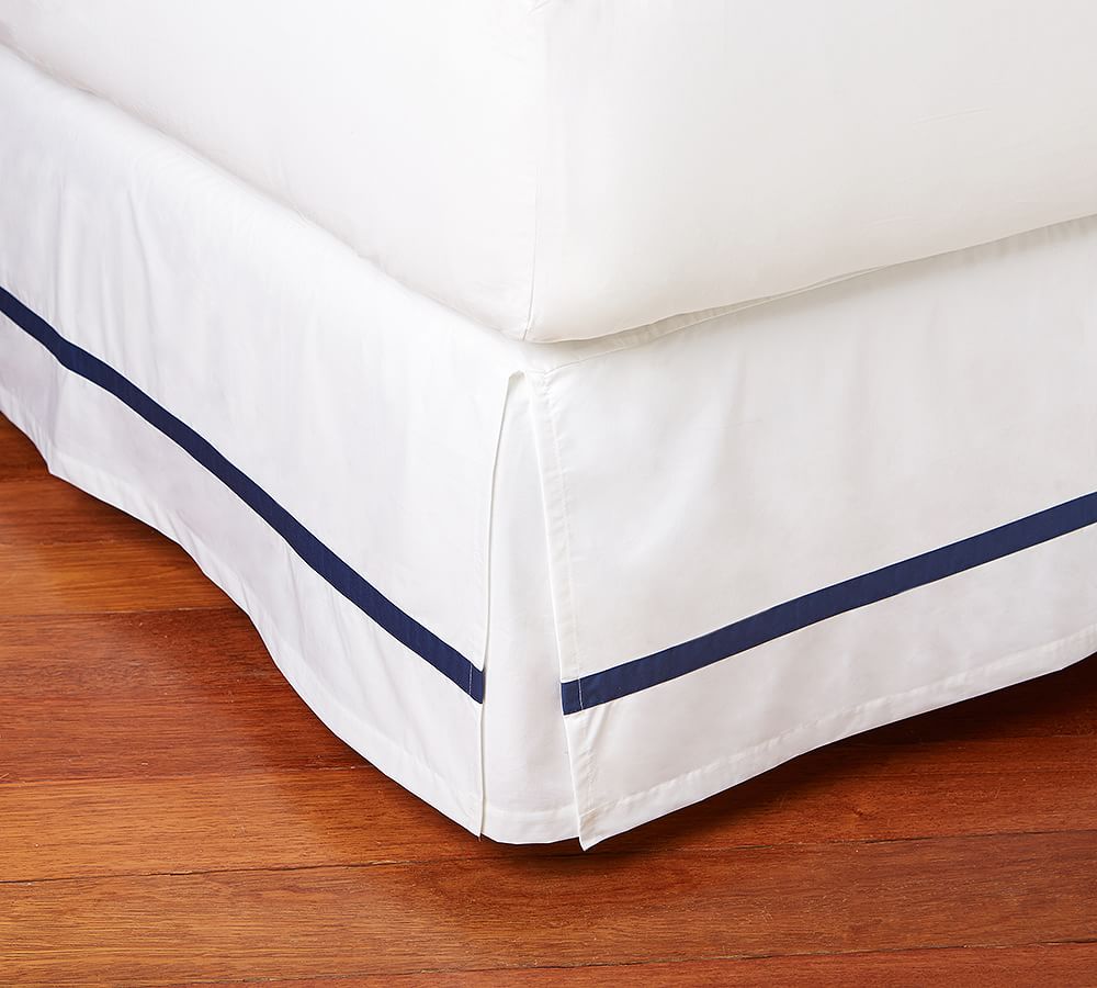 Banded Organic Percale Bed Skirt Pottery Barn