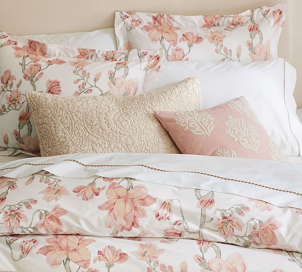 Magnolia Organic Patterned Duvet Cover & Sham Pottery Barn