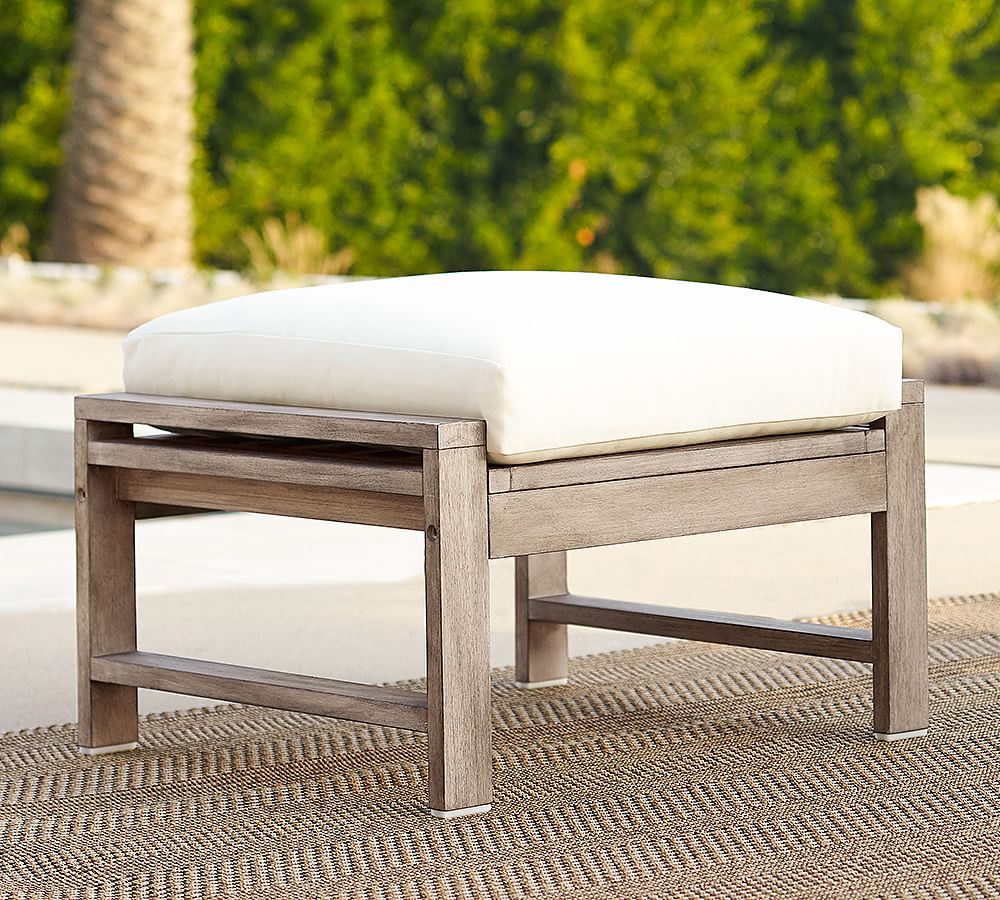 Indio Eucalyptus Outdoor Ottoman | Pottery Barn