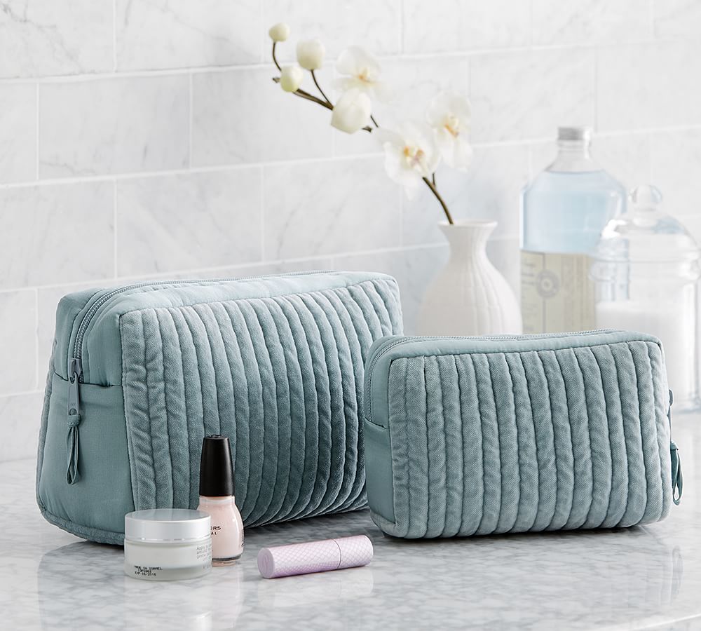 Quilted Velvet Make Up Bag Or Wash Bag