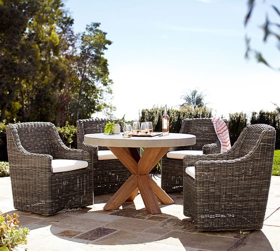 Monterey AllWeather Wicker Dining Armchair Pottery Barn