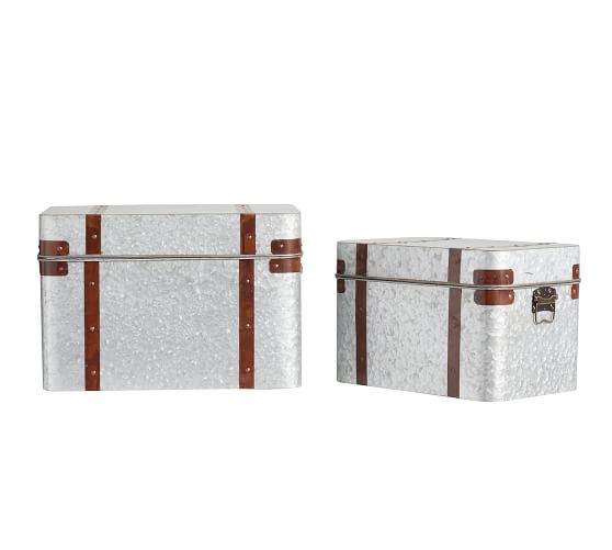 Galvanized Storage Bins with Lids Pottery Barn
