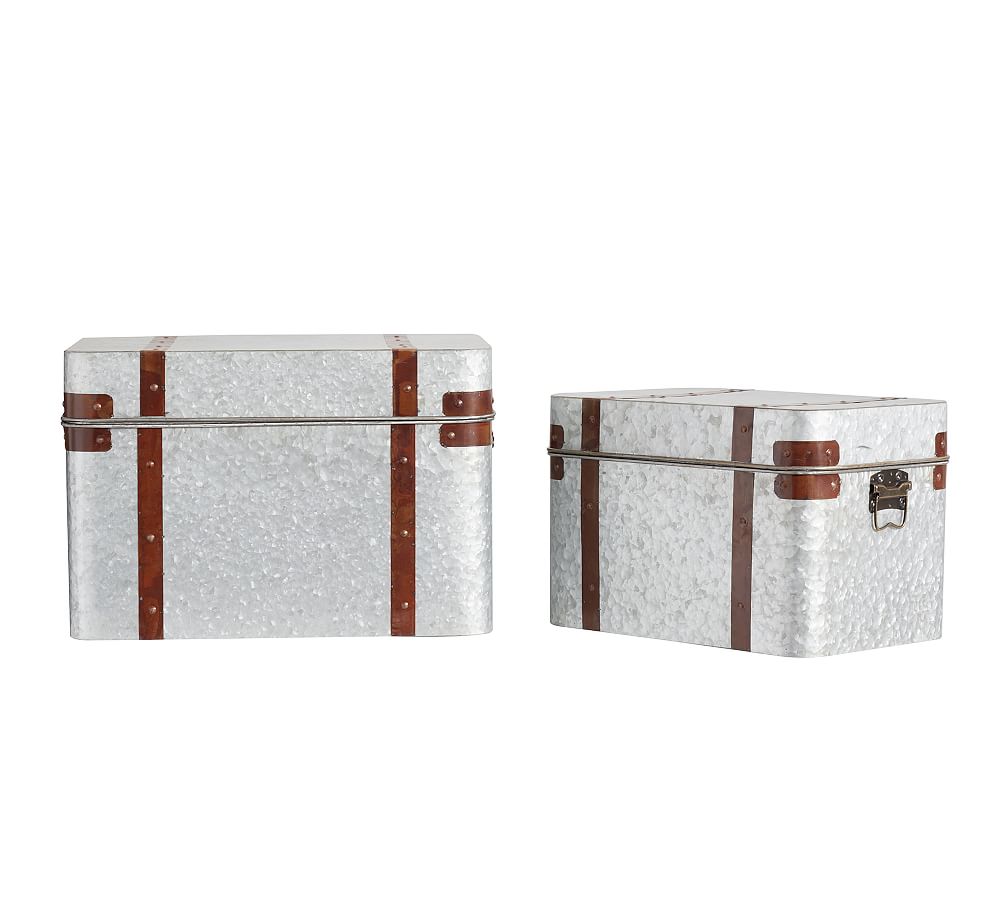 Galvanized Storage Bins with Lids Pottery Barn