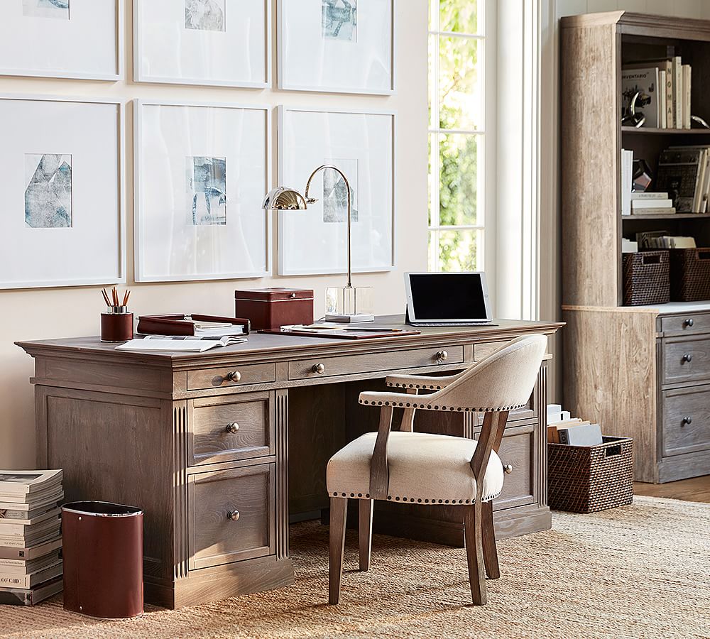 Drake Leather Trash Can Pottery Barn