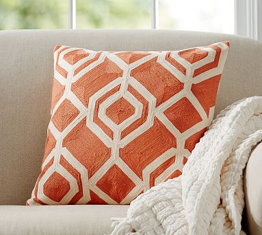 Adair Geo Embroidered Decorative Pillow Cover | Pottery Barn