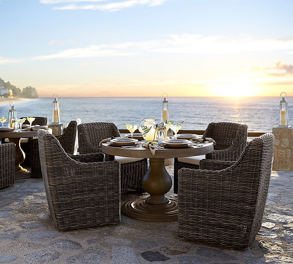 Monterey AllWeather Wicker Dining Armchair Pottery Barn