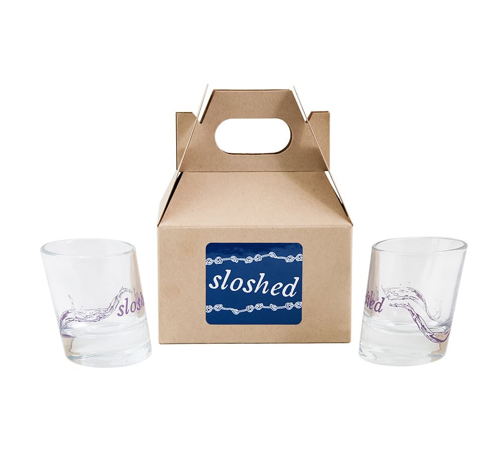 Fishs Eddy Sloshed Shot Glasses Mini Gift Box, Set Of 2 | Pottery Barn