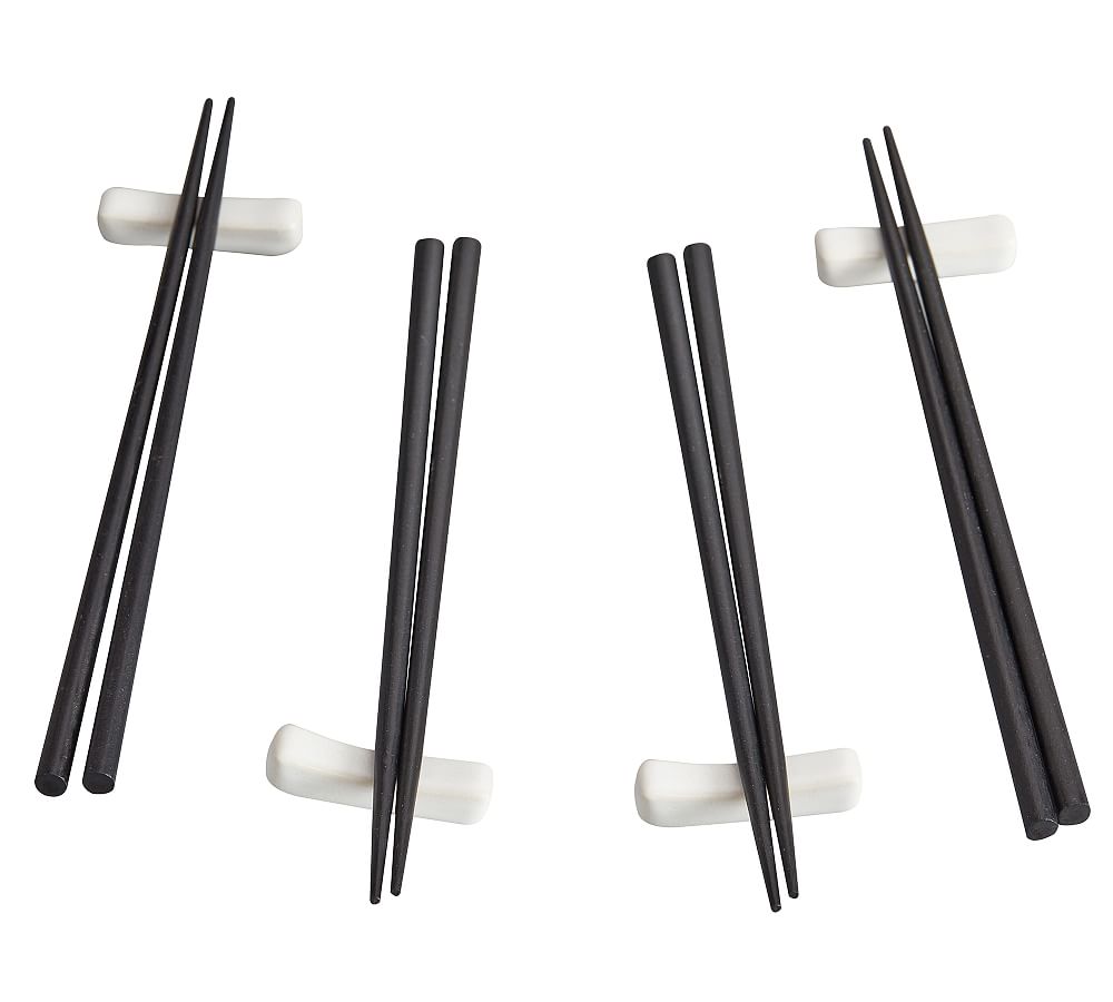 Chopsticks and Chopsticks Holder Set: Hanaoboro [black]【Free Shipping】