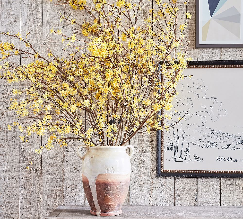 Yellow Forsythia Branch  Faux Blooming Spring Branches at