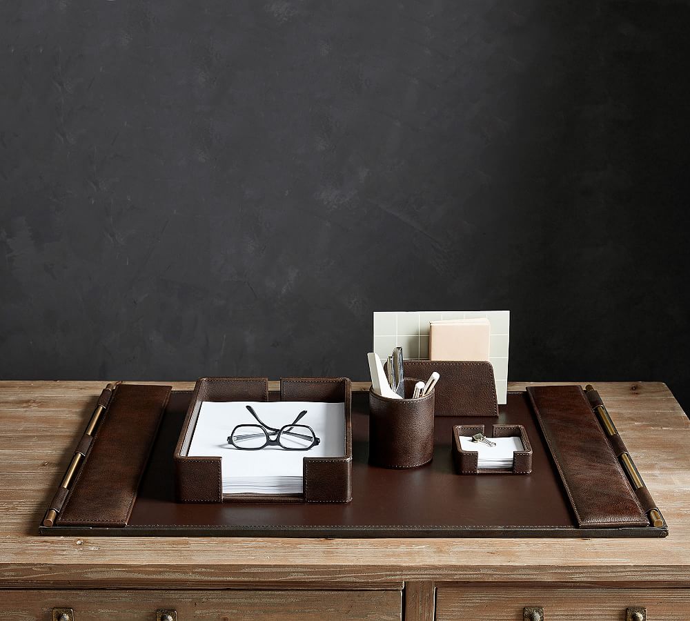 Klein Leather Desk Accessories | Office Accessories | Pottery Barn