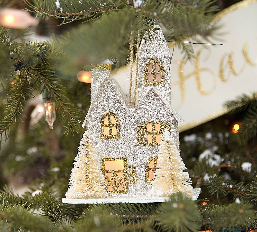 German Glitter Victorian House Christmas Ornament - Benefiting Give A ...