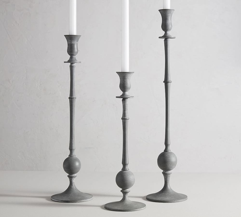 Chandler Zinc Taper Candlesticks Candle Holder Pottery Barn