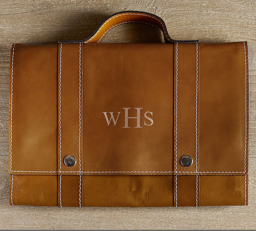 Beckett Leather Travel Hanging Toiletry Bag Pottery Barn