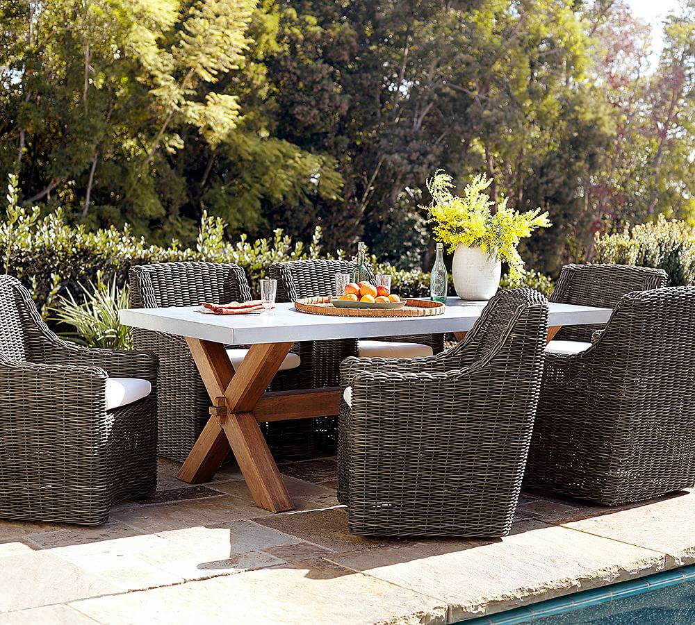Monterey AllWeather Wicker Dining Armchair Pottery Barn