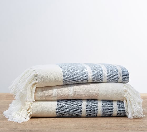 Everywhere Striped Indoor/Outdoor Throw Blanket Pottery Barn