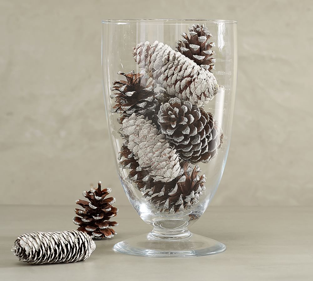 Use fake snow for a cheap and festive vase filler (thanks, Pottery Barn)