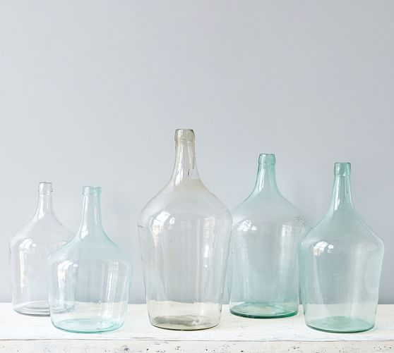 Vintage Glass Wine Bottle Vases | Pottery Barn