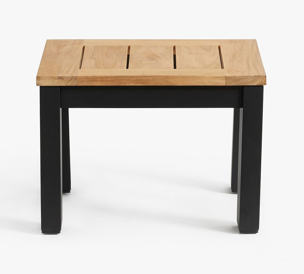 Malibu Metal & Teak Outdoor Bunching Table Pottery Barn