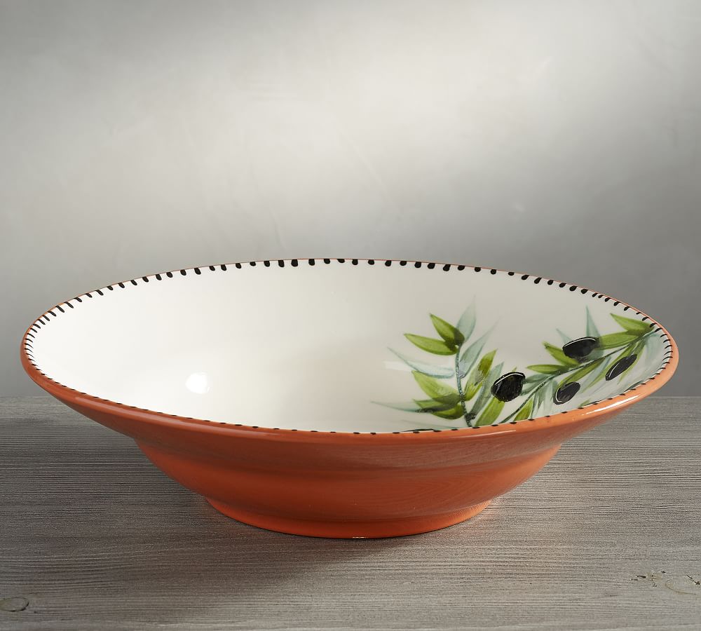 Handpainted Olive Serve Bowl Pottery Barn