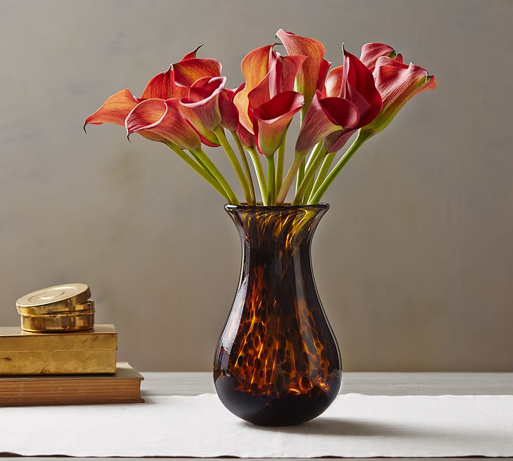 Mouth-Blown Painted Glass Vases