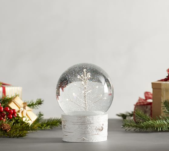Light Up Trees Snow Globes Pottery Barn