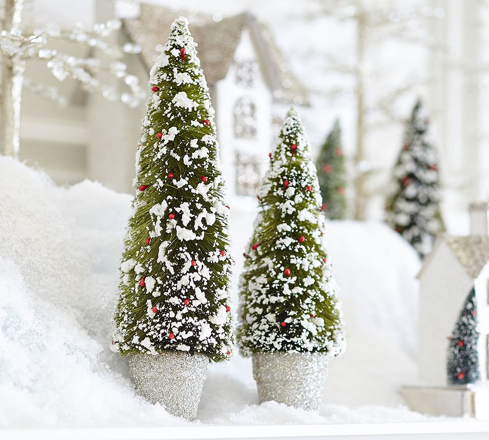 Glitter Village Bottle Brush Trees | Pottery Barn