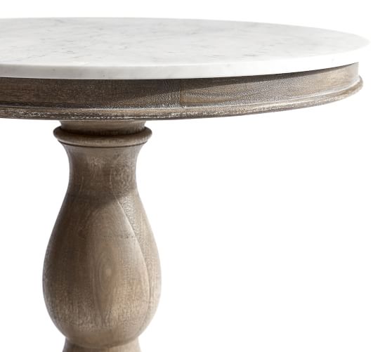 Alexandra Round Marble End Table | Pottery Barn