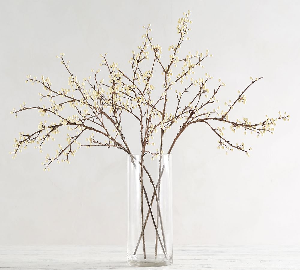 Faux Berry Branch - White