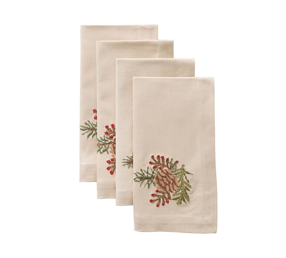 set of 4 organic pine cone cloth napkins in dark green — Hearth and  Harrowset of 4 organic pine cone cloth napkins in dark green